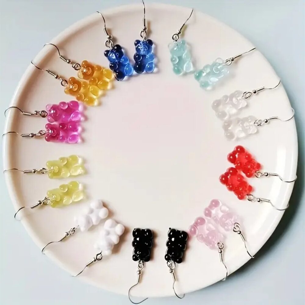 Set of 3 Costume Fashion Bear Earrings